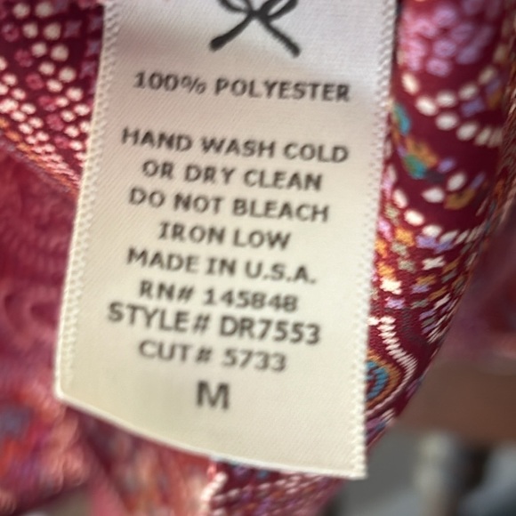 Burgundy Collarless Shift Dress Western Dot Tan Teal Purple Gold NEW! - Picture 10 of 10